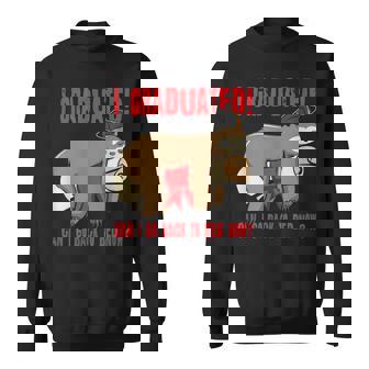 I Graduated Can I Go Back To Bed Now Funny Red Sweatshirt | Mazezy