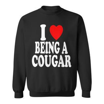 I Heart Love Being A Cougar Hot Older Woman Sweatshirt - Monsterry UK