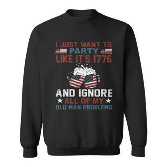 I Just Want To Party Like Its 1776 Shirt 4Th Of July Shirt Independence Day Shirt - Womens V-Neck Sweatshirt - Monsterry DE