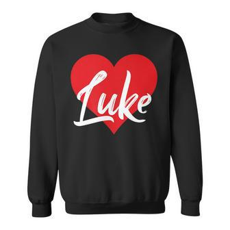 I Love Luke First Name I Heart Named Sweatshirt | Mazezy