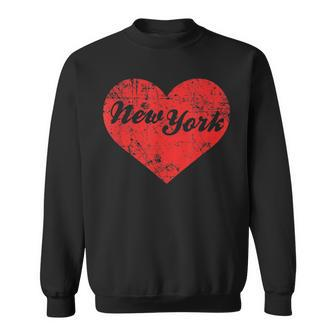 I Love New York Heart State City Pride Big Apple Gift Sweatshirt | Mazezy