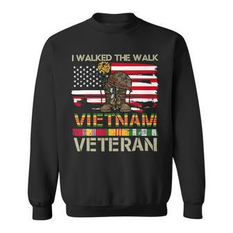 I Walked The Walk Vietnam Veterans American Flag 237 Sweatshirt - Monsterry UK