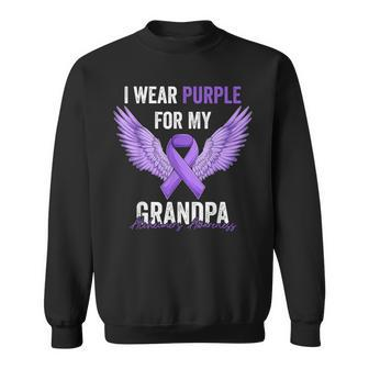 I Wear Purple For My Grandpa Dementia Alzheimers Awareness Sweatshirt | Mazezy