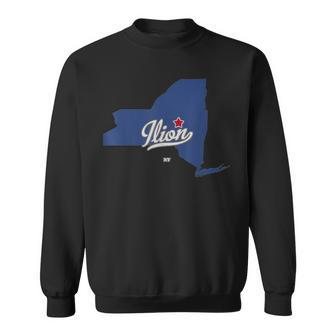 Ilion New York Ny Map Sweatshirt | Mazezy
