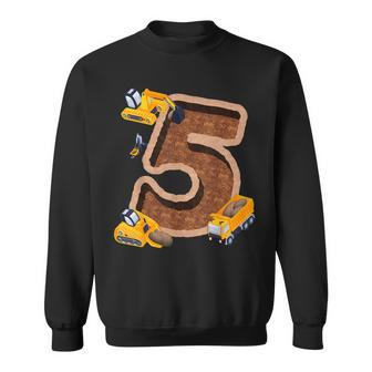 Im 5 And Digging It Dirty 5Th -Y Excavator 5Th Birthday Boy Sweatshirt | Mazezy