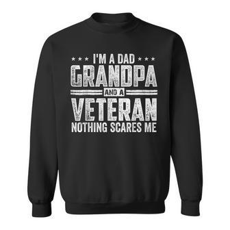 Im A Dad Grandpa And A Veteran Papa Husband Usa Flag Veteran Funny Gifts Sweatshirt | Mazezy