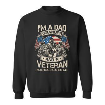 Im A Dad Grandpa And Veteran Fathers Day Papa Grandpa Gift Sweatshirt | Mazezy