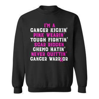 I'm A Cancer Kicking Pink Wearing Breast Cancer Awareness Sweatshirt - Seseable