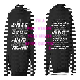 I'm A Cancer Kicking Pink Wearing Breast Cancer Awareness Sweatshirt - Seseable