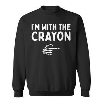I'm With The Crayon Halloween Costume Matching Couples Sweatshirt - Monsterry CA