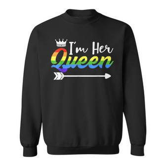 Im Her Queen Gay Girlfriend Outfit Matching Lesbian Couple Sweatshirt | Mazezy