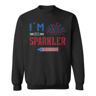 Im His Sparkler Fireworks Usa Flag Couples 4Th Of July Usa Funny Gifts Sweatshirt | Mazezy UK