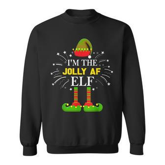 I'm The Jolly Af Elf Matching Family Elf Christmas Sweatshirt - Monsterry