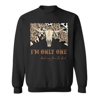 I'm Only One Drink Away From The Devil Western Cow Skull Sweatshirt - Seseable