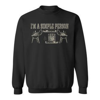 I'm A Simple Person Cool Cigar Smoker Bbq Whisky Bourbon Sweatshirt | Mazezy