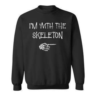 I'm With The Skeleton Matching Couple Costume Halloween Sweatshirt - Monsterry AU