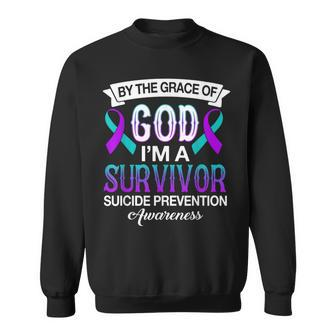 I’M A Survivor Suicide Prevention Teal & Purple Ribbon Sweatshirt - Monsterry UK