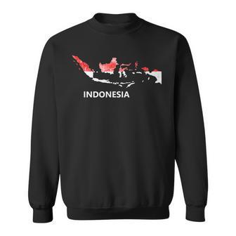 Indonesia Flag Pride Distressed Indonesian Sweatshirt | Mazezy UK
