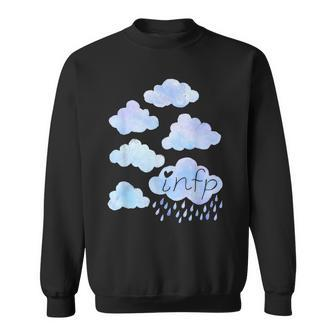 Infp Day Dreamer Blue Rain Clouds Watercolor Sweatshirt | Mazezy