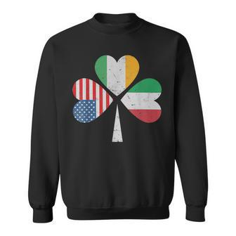Irish Italian American Flag Ireland Italy Usa Patricks Day Sweatshirt - Seseable