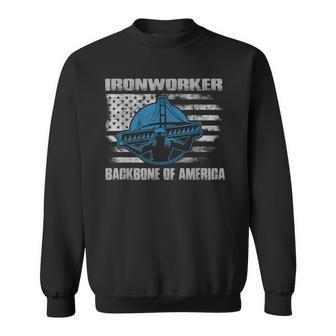 Ironworker Backbone Of America Flag Usa Iron Workers Sweatshirt | Mazezy AU