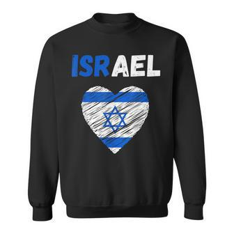 Israel Flag Holiday Israel Heart Israeli Flag Sweatshirt - Thegiftio UK