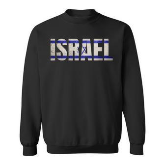 Israel Jewish Israeli Flag Star Of David Pride Vintage Retro Sweatshirt - Seseable