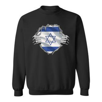 Israel Roots Flag Patriotic Israeli Heritage Patriot Day Sweatshirt | Mazezy