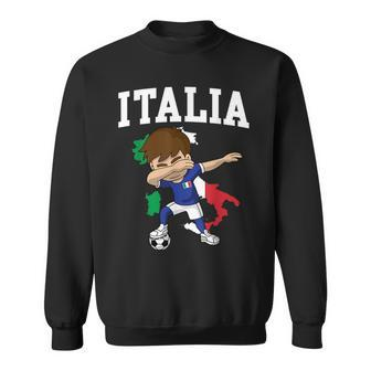 Italia Soccer Boy Italian Italy Flag Map Sports Team Coach Sweatshirt | Mazezy