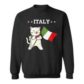 Italian Flag & Cat | Italy Sweatshirt | Mazezy