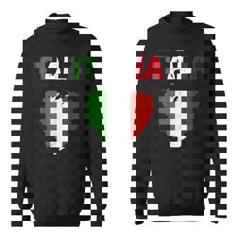 Italy Flag Holiday Italy Heart Italian Flag Sweatshirt | Mazezy