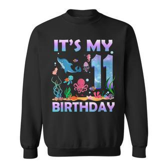 It's My 11Th Birthday Sea Fish Ocean Animals 11 Years Old Sweatshirt - Thegiftio UK