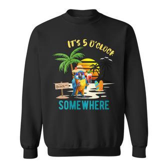 It's 5 O’Clock Somewhere Parrot Sunset Drinking Sweatshirt | Mazezy AU