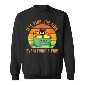 Its Fine Im Fine Everything Is Fine Retro Dumpster Fire Sweatshirt | Mazezy