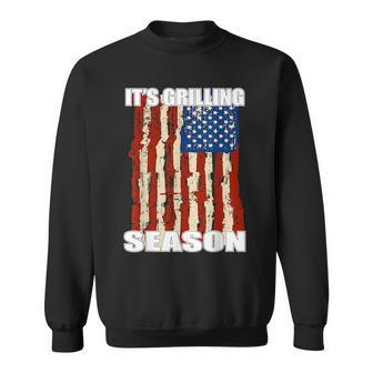 Its Grilling Season Men Usa Flag Bbq Tools Summer Usa Funny Gifts Sweatshirt | Mazezy