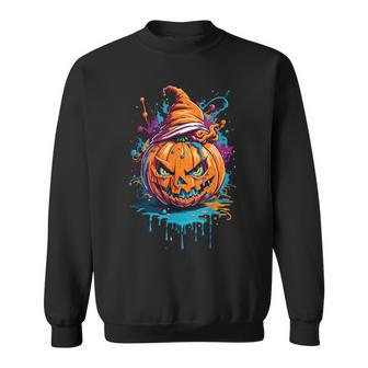 Jack O Lantern Face Pumpkin Scary Halloween Costume Sweatshirt - Thegiftio UK