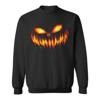 Jack O Lantern Scary Carved Pumpkin Face Halloween Costume Sweatshirt - Monsterry