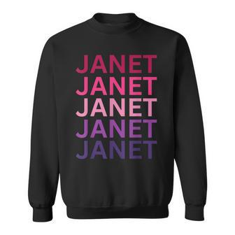 Janet First Name I Love Janet Sweatshirt | Mazezy