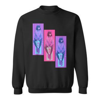 Japanese Anime Devil Girl Vaporwave Streetwear Lofi Sweatshirt | Mazezy