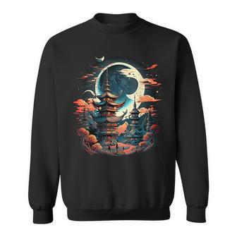 Japanese Temple Tokyo Asian Inspired Retro Japan Sweatshirt - Seseable