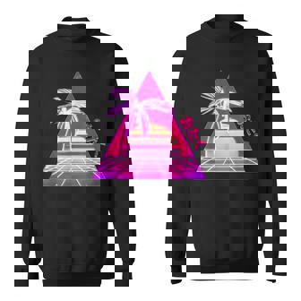 Japanese Vaporwave Funny Otaku 90S Retro Palm Tree Gift 90S Vintage Designs Funny Gifts Sweatshirt | Mazezy