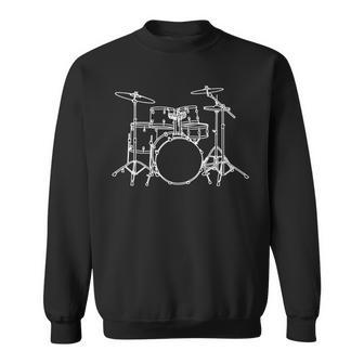 Jazz Drummer Drum Set Sweatshirt | Mazezy