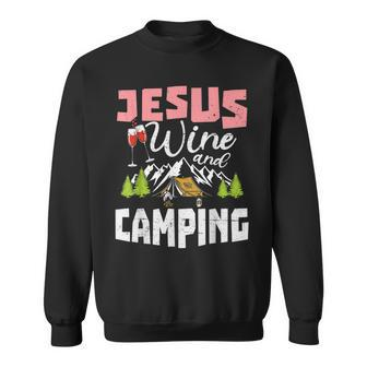 Jesus Wine And Camping  For Women Mom Girl Sweatshirt