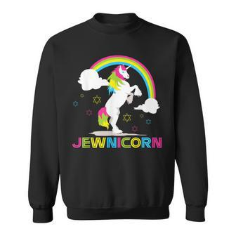 Jewnicorn Jewish Unicorn Hanukkah Ugly Christmas Sweater Sweatshirt - Monsterry DE