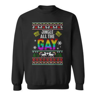 Jingle Bells Jingle All The Gay Ugly Christmas Sweater Sweatshirt - Monsterry