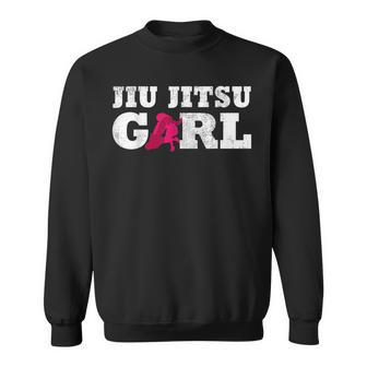 Jiu Jitsu Girl Player Silhouette Sport Gift Sweatshirt - Seseable