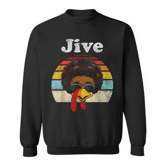 Jive Thanksgiving Turkey Day Face Vintage Retro Style Sweatshirt - Seseable