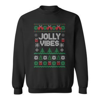 Jolly Vibes Ugly Sweater Jolly Christmas Happy Holidays Sweatshirt | Mazezy