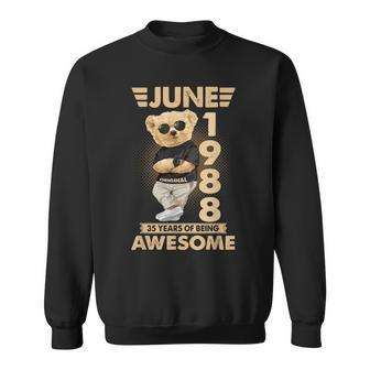 June 1988 35Th Birthday 2023 35 Years Of Being Awesome Sweatshirt - Seseable