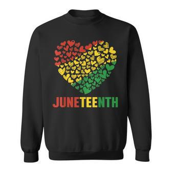 Junenth 1865 Heart Fist Celebrating Black Freedom African Sweatshirt | Mazezy AU